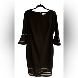 Calvin Klein Black Sheath Dress with Bell Sleeves